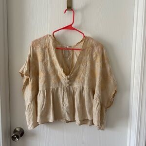 American Eagle Outfitters Cream Blouse